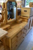 A pine dressing chest.