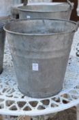 A galvanised bucket.