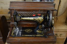 An old sewing machine.
