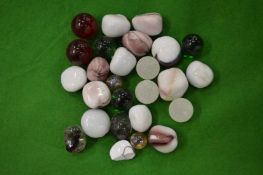 Various marbles and stones etc.