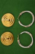 Two pairs of decorative earrings, signed Tristano.