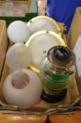 Old oil lamp and other lighting.