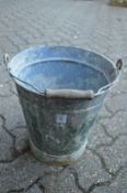 A galvanised bucket.