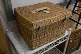 A wicker basket/hamper.