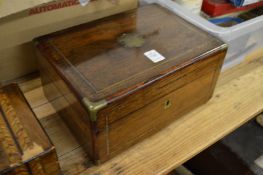 A good Victorian brass bound rosewood sewing box.