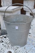 A galvanised bucket.