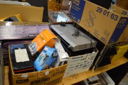 Electronic items to include an Epsom printer, dvd player, surround sound speakers, tv stand and a