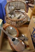 An old lute, wicker basket, model ducks etc.