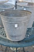 A galvanised bucket.