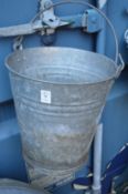 A galvanised bucket.