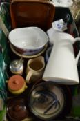 Pottery bowls, jugs etc.