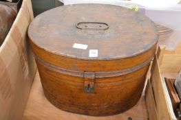 A Japanned tin hat box.