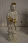 A blanc de chine figure of Guanyn.