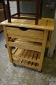 A kitchen work trolley.