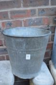 A galvanised bucket.