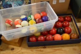 Snooker and pool balls.