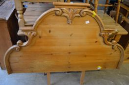 A Victorian style pine 5ft headboard.