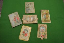 A group of Edwardian pop-up greeting cards.