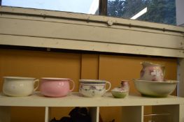 A floral decorated jug and bowl set etc.