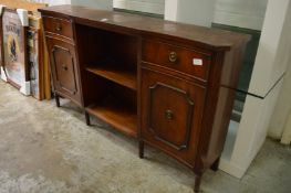 A mahogany open bookcase/cupboard.