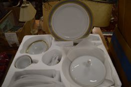 A boxed dinner service.