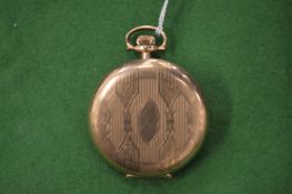 A Waltham gold plated pocket watch.