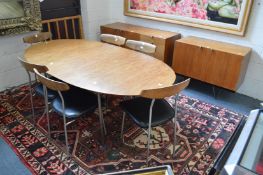 A John and Sylvia Reid S Range dining room suite For Stag furniture comprising dining table, six