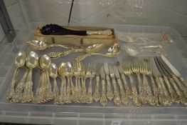 Reed & Barton, a sterling silver six place canteen of cutlery to include various serving spoons