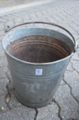 A galvanised bucket.