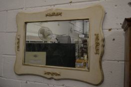 Decoratively painted wall mirror.