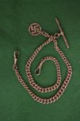 A 9ct gold Albert chain.