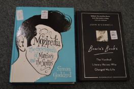 John O'Connell, Bowies books together with another book relating to Morrisey and The Smiths.