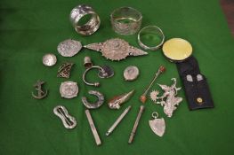 A good collection of small silver ware to include brooches, bangles etc.