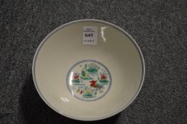 A Chinese Doucai style circular porcelain bowl.