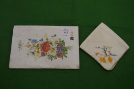 A Chinese silk handkerchief.