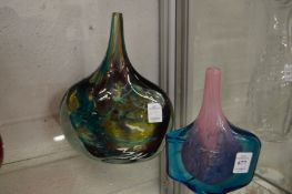 Two Medina slab sided glass vases.