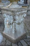 A classical style composite square shaped garden pedestal base.