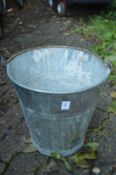 A galvanised bucket.