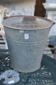 A galvanised bucket.