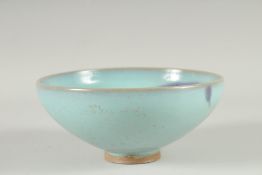 A CHINESE JUN WARE TYPE BOWL, 17.5cm diameter.