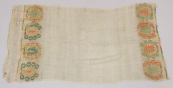 AN OTTOMAN TURKISH EMBROIDERED TEXTILE.