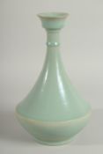 A CHINESE CELADON VASE, 26.5cm high.