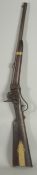 A SHARPS MODEL 1855 CARBINE WITH MAYNARD TAPE PRIMER. 35