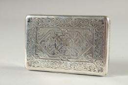 A GOOD NIELLO WORK SILVER SNUFF BOX.
