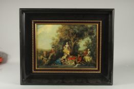 AFTER NICOLAS LANCRET. A FRAMED PICTURE 