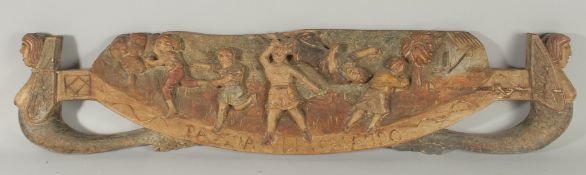 A CARVED WOOD ITALIAN PANEL 