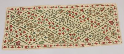 A KIILIM SILK RUNNER.