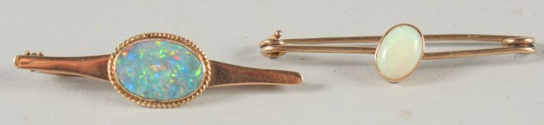 TWO OPAL BROOCHES
