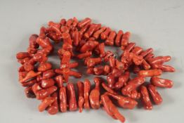 A CORAL NECKLACE. 24ins long.