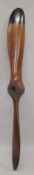 A WOODEN PROPELLER. 4ft 3ins long.